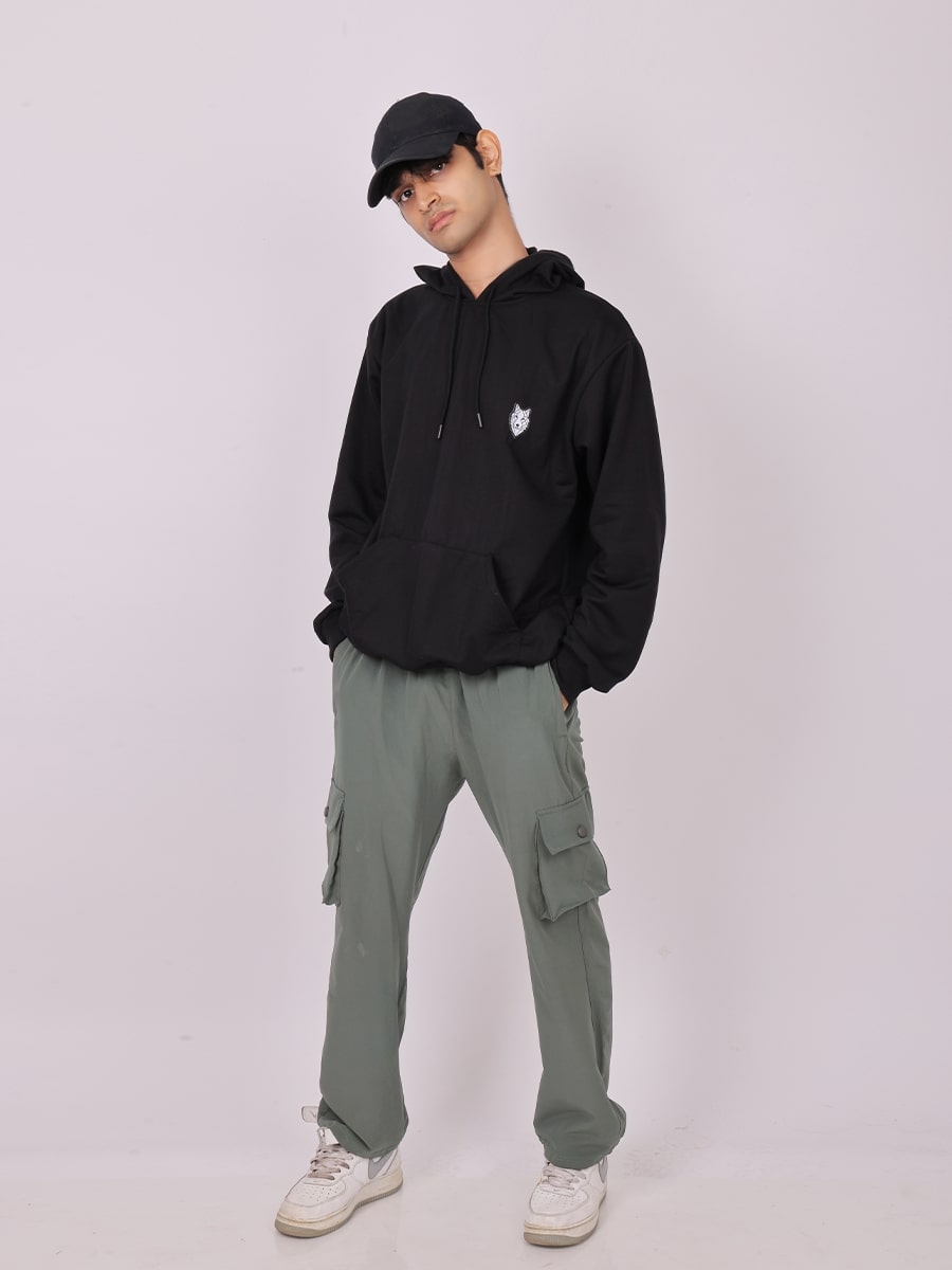 Super Comfy Cotton Blend Hoodie - Black