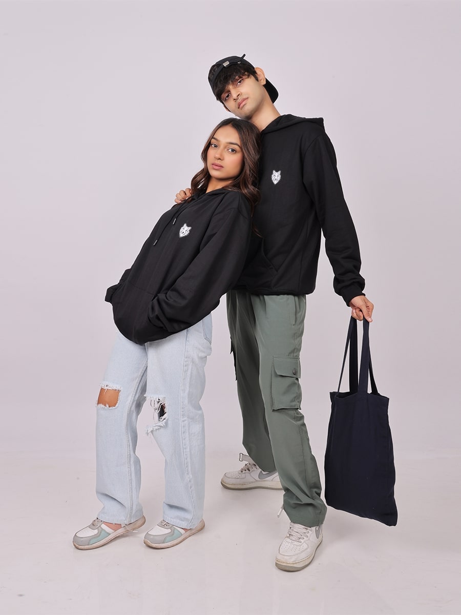 Super Comfy Cotton Blend Hoodie - Black
