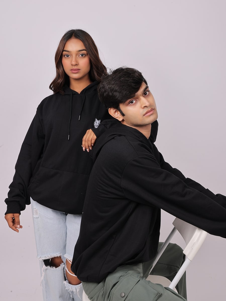Super Comfy Cotton Blend Hoodie - Black